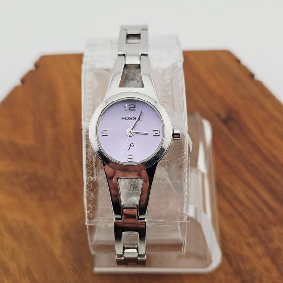 Fossil Accessories - Fossil Women's Silver Tone Watch Light Purple Dial Contemporary Classic Casual